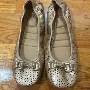Me Too Women's Gold Perforated Flats